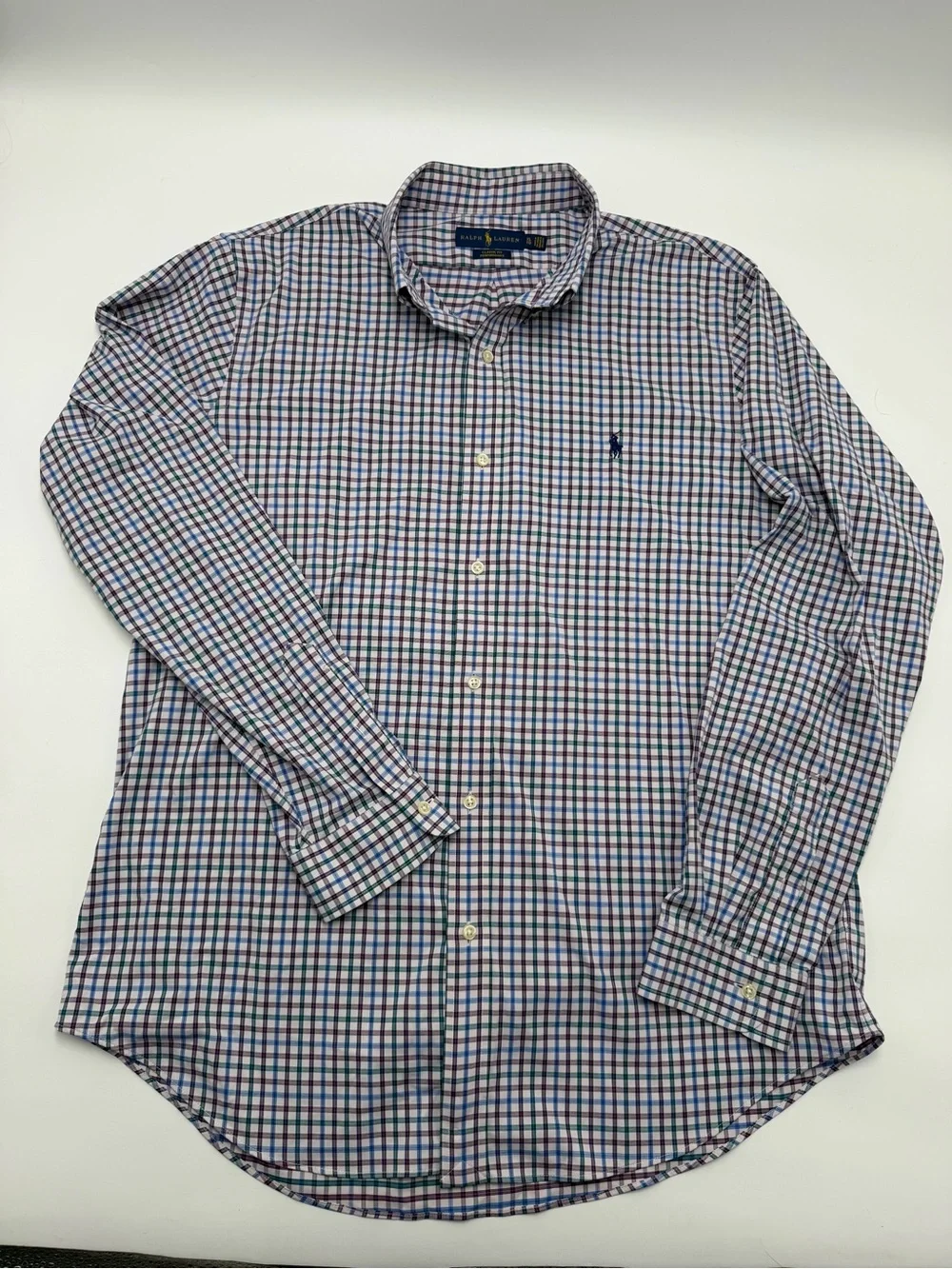 Ralph Lauren Classic Fit Performance Button Down Plaid Shirt XL Mens Long Sleeve